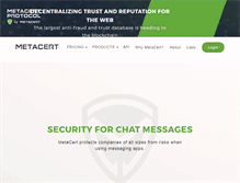 Tablet Screenshot of metacert.com